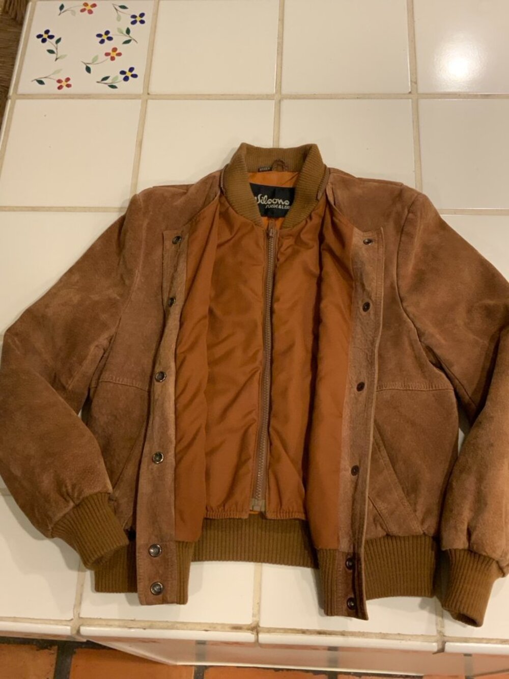Vintage Wilsons Suede Leather Bomber Jacket Brown Women’s Size 10 - Picture 2 of 4